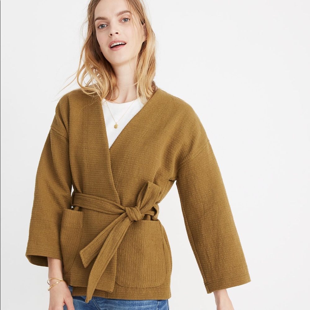 Madewell Texture & Thread Striped Wrap Jacket